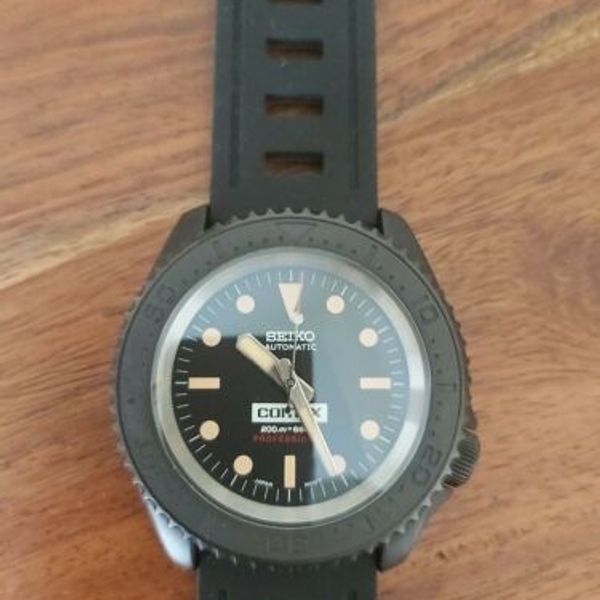 Seiko SKX007 Custom Matt Black Stealth Divers Watch NH36 COMEX dial . |  WatchCharts