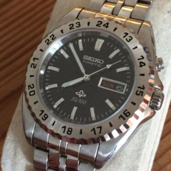 の*り様 SEIKO KINETIC 5m43-0B90 SQ100 可動品 SEIKO] Seiko Kinetic SQ100 5M43-0A90 Vintage Kinetic Watch