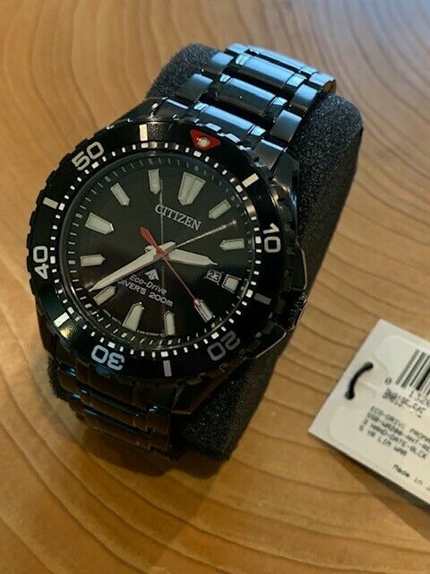 Citizen Promaster Diver Eco-Drive watch BN0195-54E black, bracelet