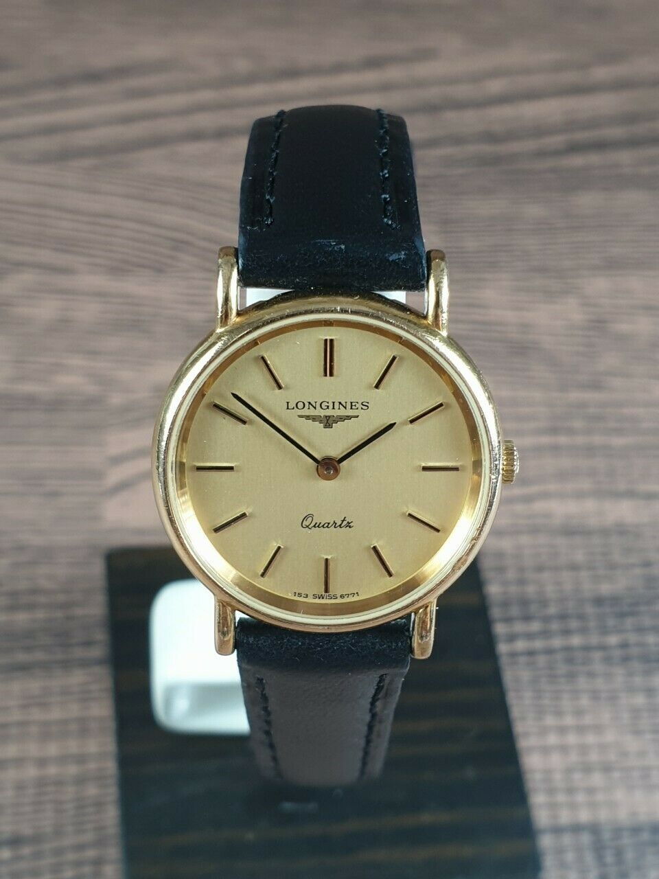 Near MINT w/Case 】 Vintage LONGINES 153 6771 23mm Gold Dial