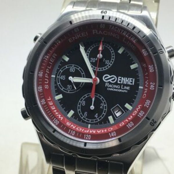 ENKEI RACING LINE Chronograph Sport Watch Red EK-001-RBK Wheels