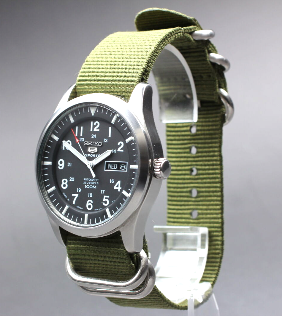 N MINT+] Seiko 5 Sports SNZG15 7S36-03J0 23J Automatic Men's Watch