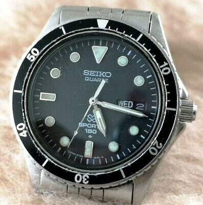 Vintage! SEIKO SQ DIVERS 150M 5Y23-606A BLACK Dial QUARTZ 36mm