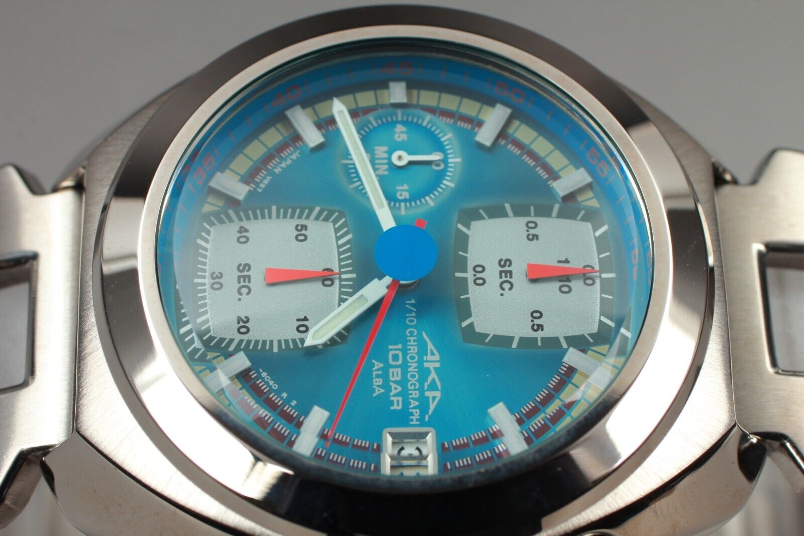 RARE! [MINT] SEIKO V657-6030 ALBA AKA Chrono Blue Quartz Men's