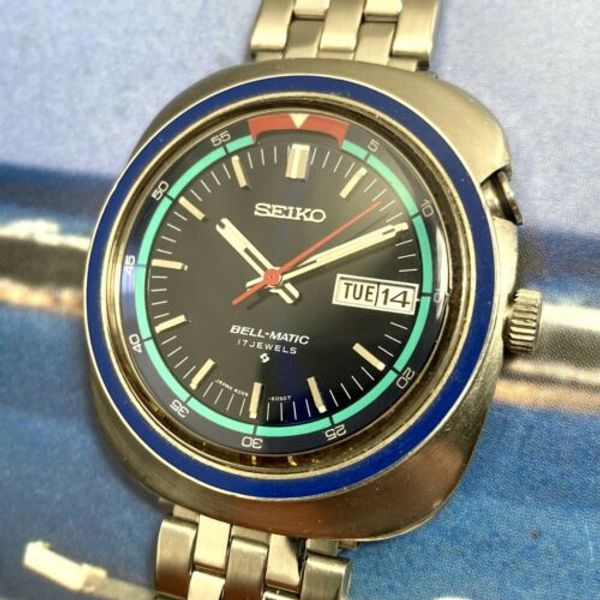 Seiko 90s Vintage Bell-Matic Automatic Alarm Chronograph Watch 4006 ...
