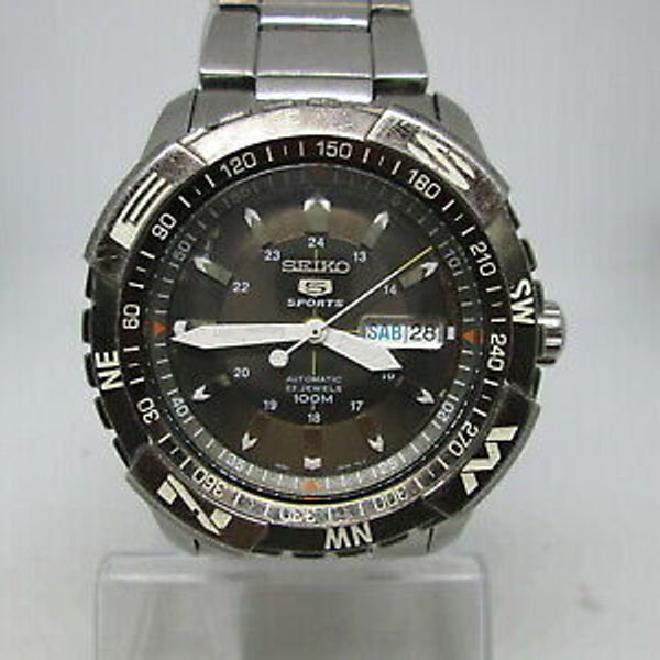 SEIKO SPORTS 7S36-04M0 41MM STAINLESS STEEL STEEL AUTOMATIC MENS DIVER ...