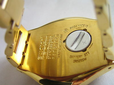 SWATCH CHARCOAL MEDAL YELLOW WATCH YGG705G BNWT IRONY COLLECTION 