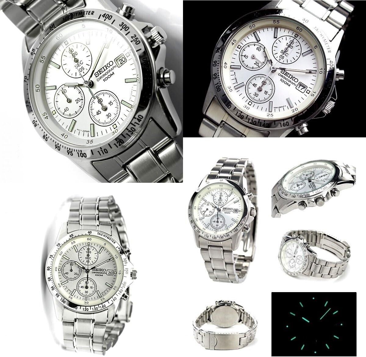 SEIKO Chronograph SND363PC SND363P1 Silver Men's Watch New