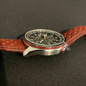 Citizen Eco Red Arrows World Chrono Radio Control Leather Strap