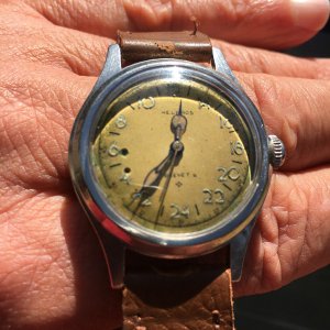 1950s HELBROS 24Hour Unique Dial