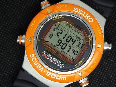 Vintage SEIKO Digital Watch S800-0010 DIVER SCUBA SCARCE