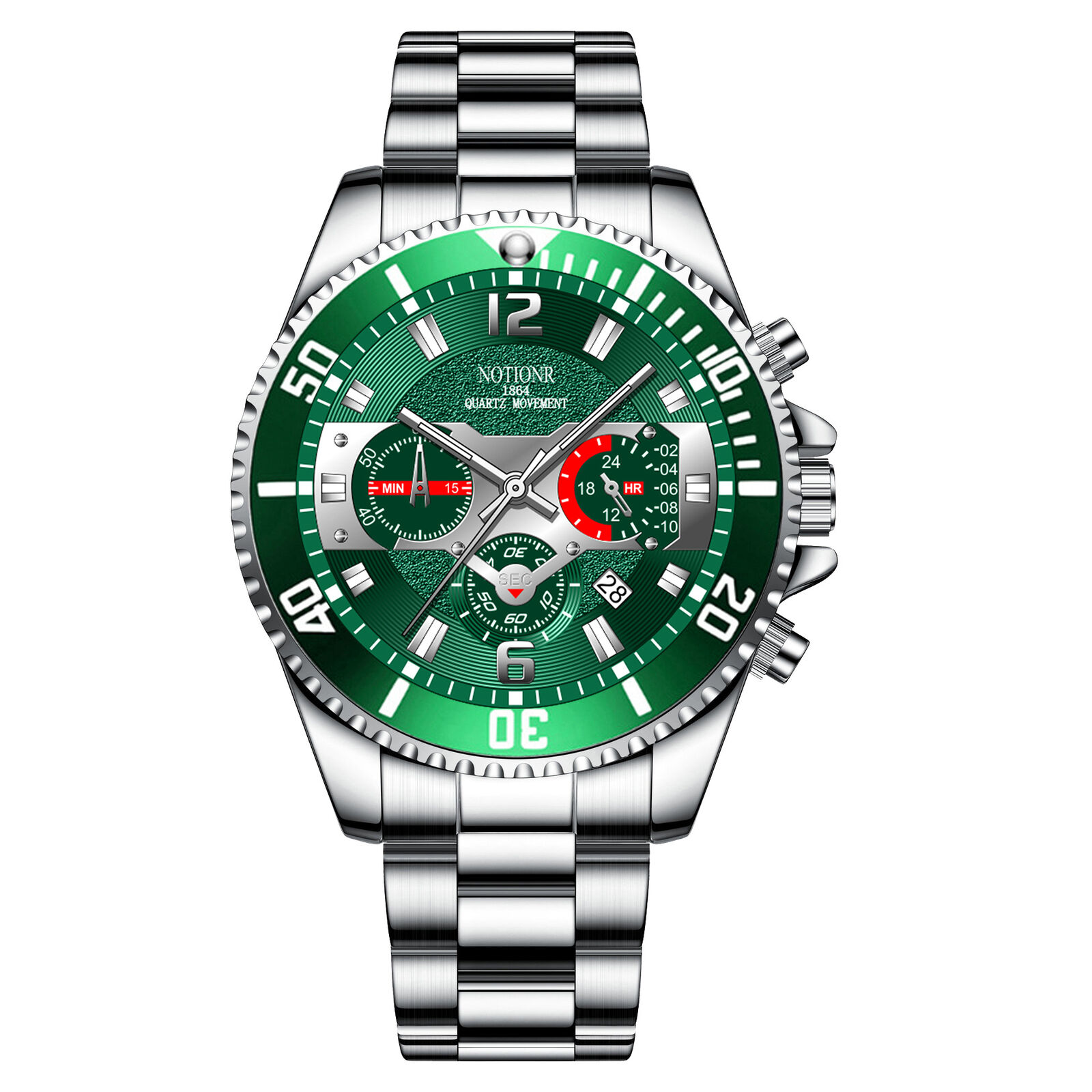 期間限定特別価格 Fake Three-Eye Steel Strap Watch Men's Waterproof Luminous SF・ファンタジー・ホラー