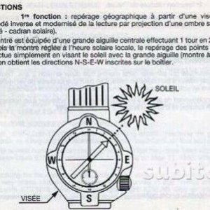 Very Rare Vintage French Yema North Pole 24h Compass Watch