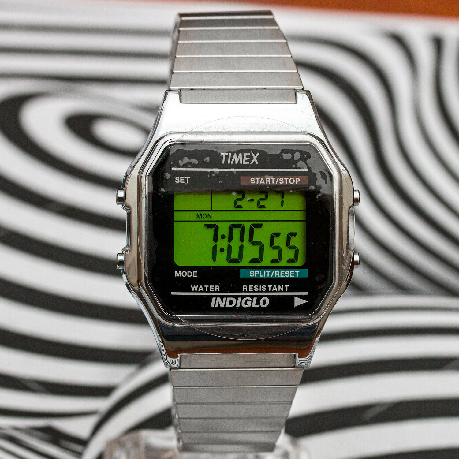 men's digital watch with expansion band