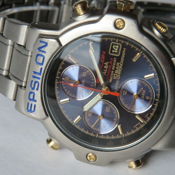 SEIKO ALBA EPSILON ALARM CHRONOGRAPH, DEEP BLUE, Y182-6A80