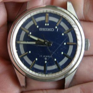 Vintage Seiko 66 7109 Dark Blue Dial Mens Watch 17 Jewels No Band