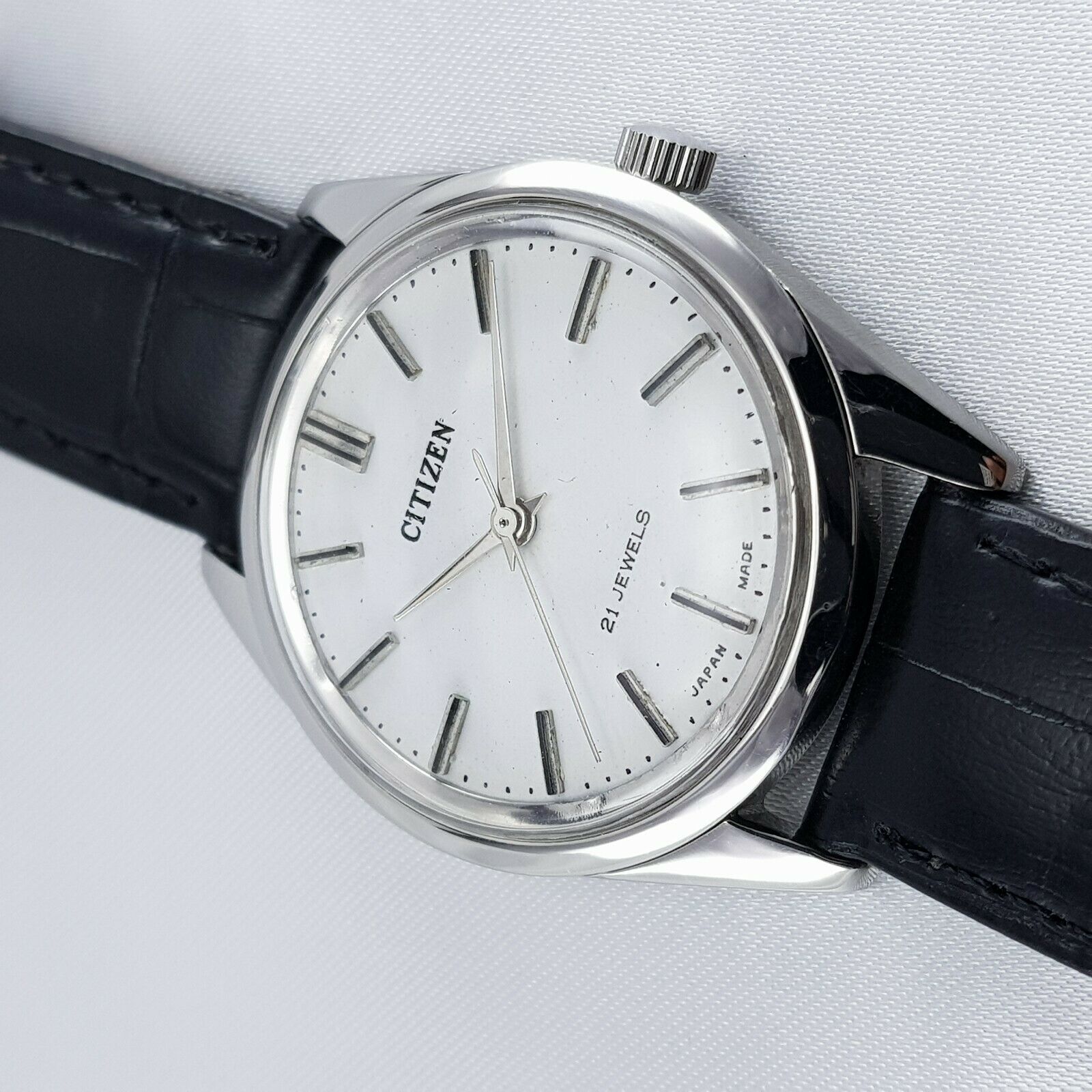 CITIZEN NEWMASTER 21 JEWELS 63-4018 CLASSY WHITE DIAL SHARP