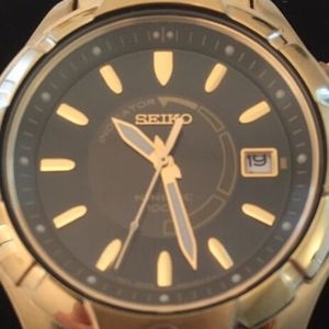 SEIKO Kinetic 100M Gold Tone Watch, 5M62A, 8” | WatchCharts