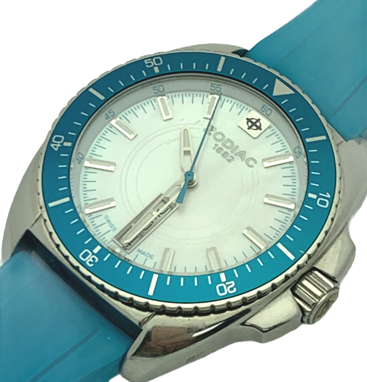 ZODIAC SPEED DRAGON ZO5518 TURQUOISE BLUE MOTHER OF PEARL DIAL