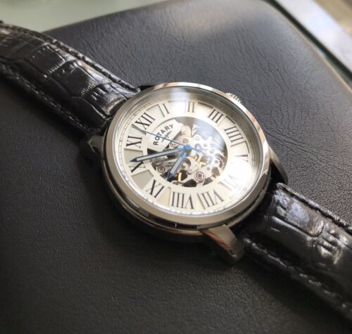 Men s Genuine Rotary Mecanique Automatic Watch Skeleton exibition Roman GS00132 WatchCharts