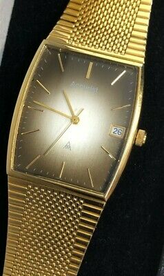 Accurist Gold Coloured Watch London Vintage Mens Ladies SR621SW