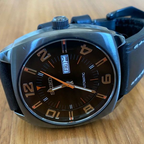 Seiko Recraft SNKN39k1 45mm black cushion case/dial 7S26 automatic