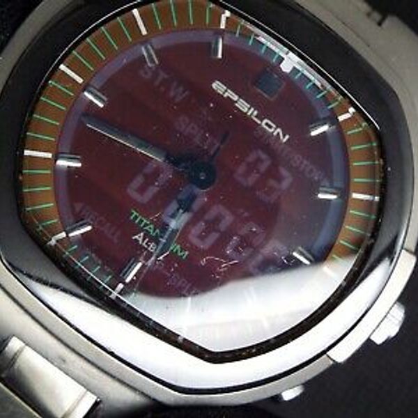 RARE VINTAGE SEIKO DIGITAL WATCH EPSILON TITANIUM Y911-0A80