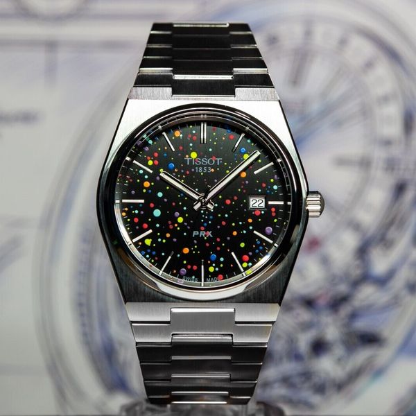 Custom Tissot Prx T1374101105100 Galaxy Midnight Stardust Painted