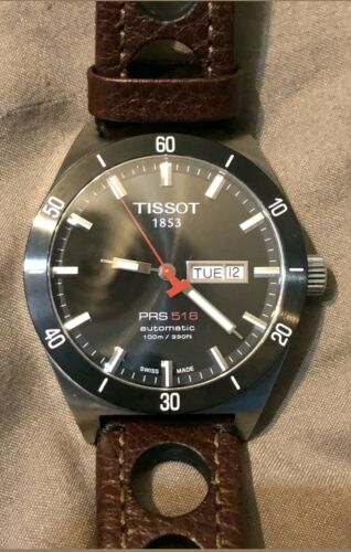 Tissot PRS516 Automatic Swiss Men s Watch Hirsch Brown Leather