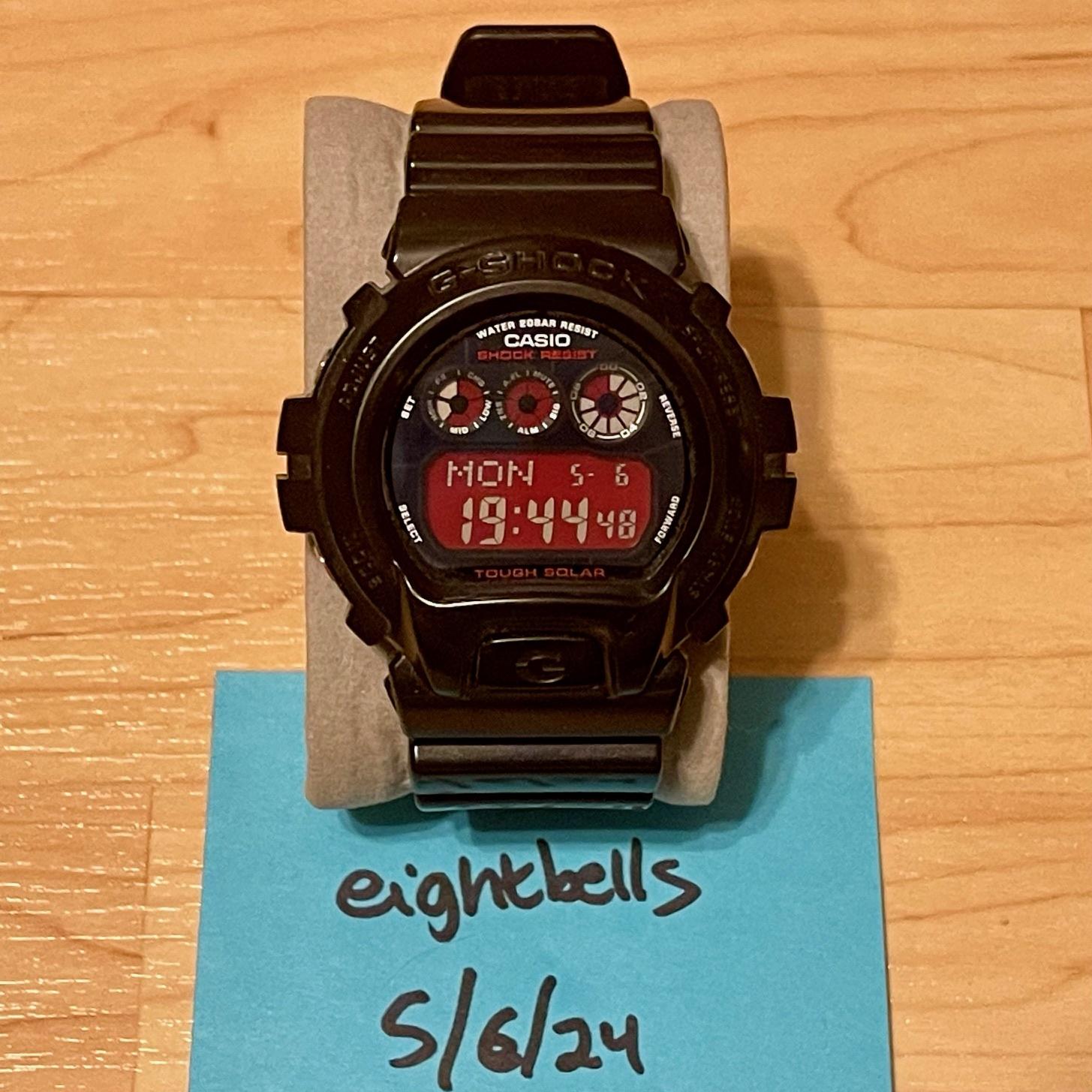 WTS Casio G Shock G 6900CC 1 Tough Solar Adrenaline Red Display Digital Watch 6900 WatchCharts Marketplace