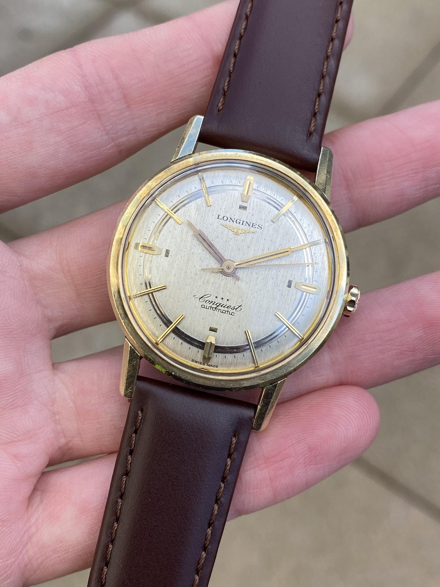 WTS Fully serviced 1960 Longines Conquest w railtrack dial