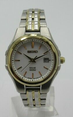 Seiko SUT222 Ladies Dress Solar Powered Core Silver Dial 25mm Two Tone Watch WatchCharts