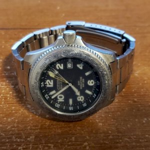稼働品／CITIZEN ATTESA Eco-Drive B876 GMT搭載 Citizen Eco-Drive GMT WR200 World Time B876-H23231 TA AS IS
