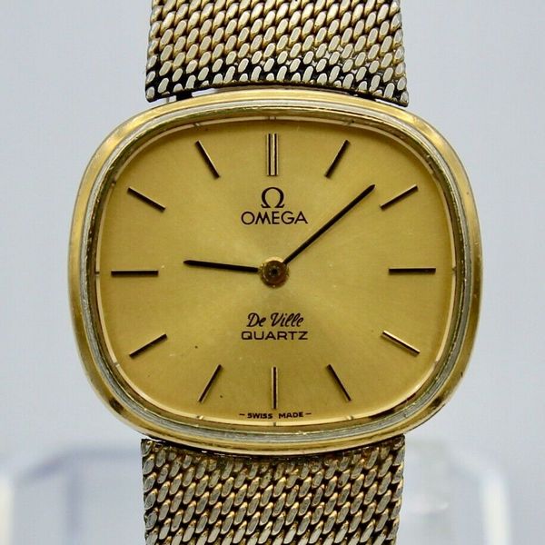 Vintage Omega De Ville Quartz Watch Ref 1350 Gold Plated Women