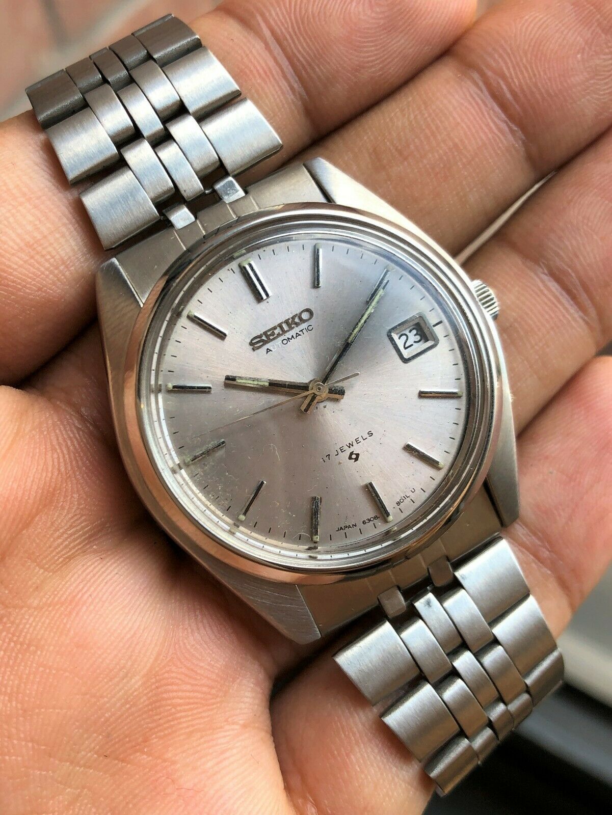 値段が激安 1977 dial Sunburst SILVER 5 Seiko Vintage Mint Automatic その他