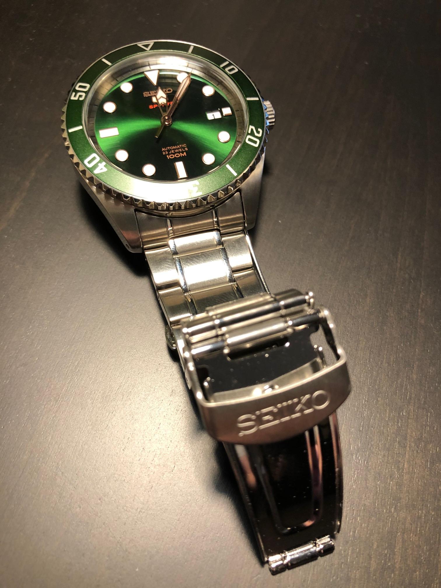 seiko series 5 automatic green dial mens watch srpb93