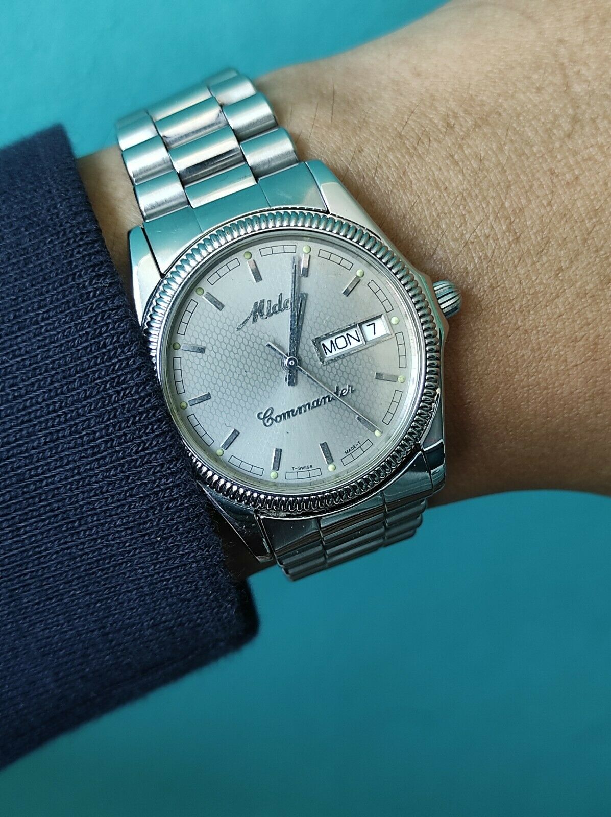 Rare Vintage Mido Commander Day Date 8298 automatic swiss made