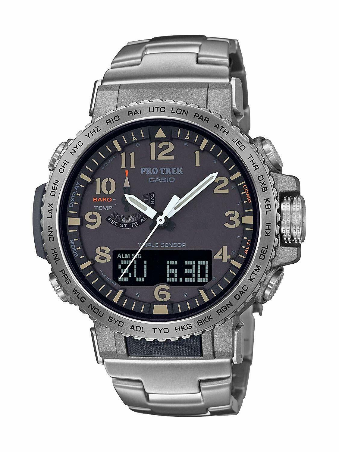 Casio Pro Trek Climber Line Prw 50t 7acr Titanium Watch New In Box 42mm Bezel Watchcharts