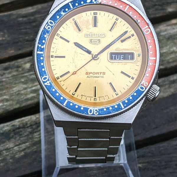 Seiko 6309-836B Sports Pepsi Gold Dial - Excellent Original Condition |  WatchCharts