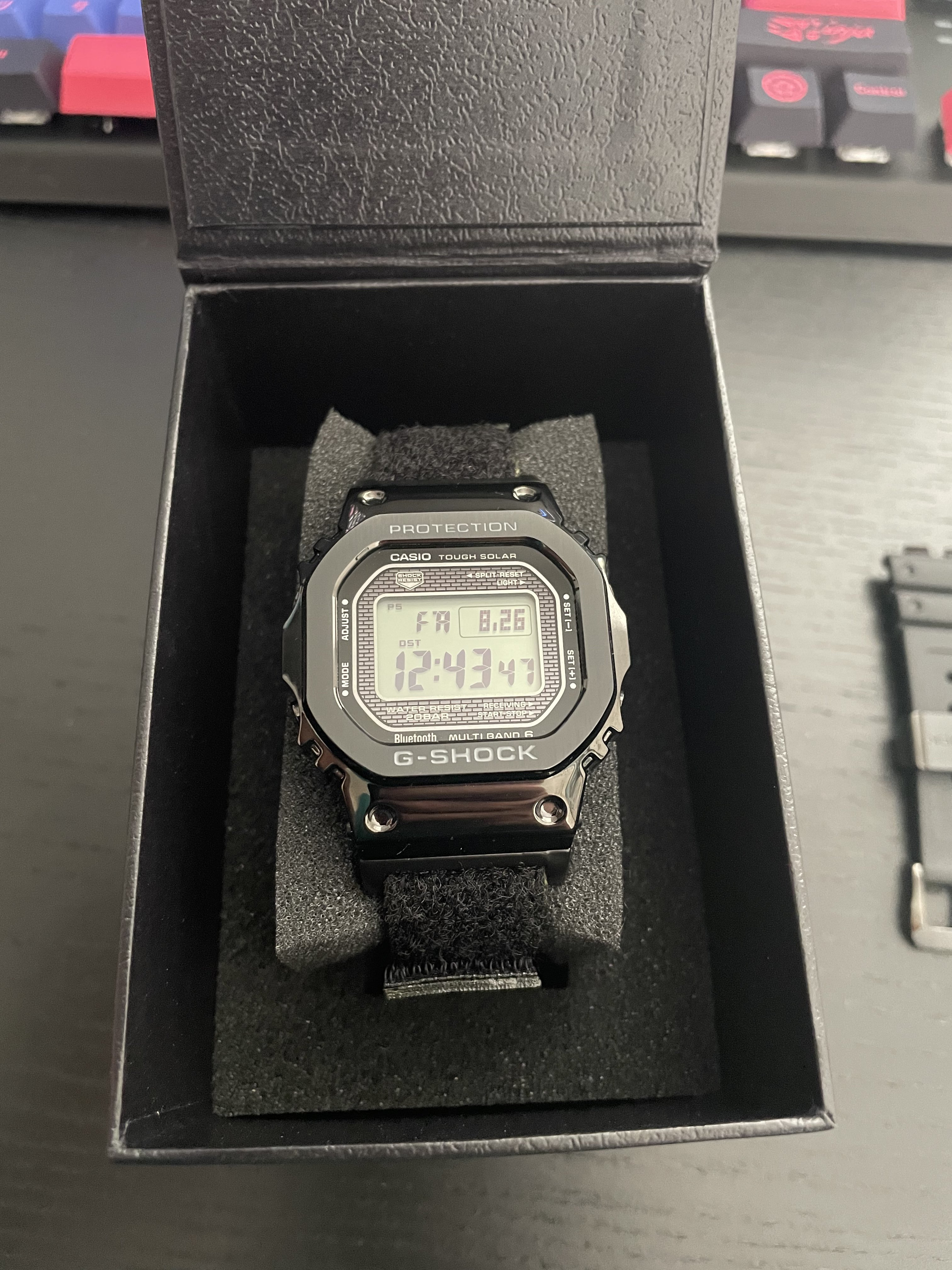 330 USD] CASIO GMW B5000G-1JF Metal black square with positive