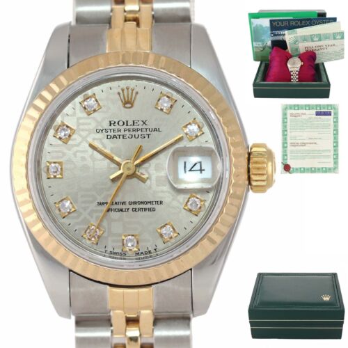 Papers Diamond Datejust Jubilee Ladies Rolex 69173 26mm Watch Watchcharts