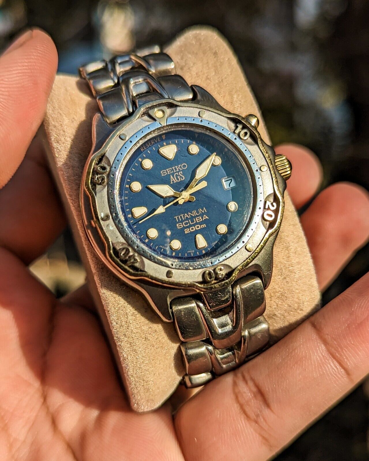 Vintage Seiko AGS Scuba - Titanium Kinetic - Diver 200m - 3M22-0010 |  WatchCharts Marketplace