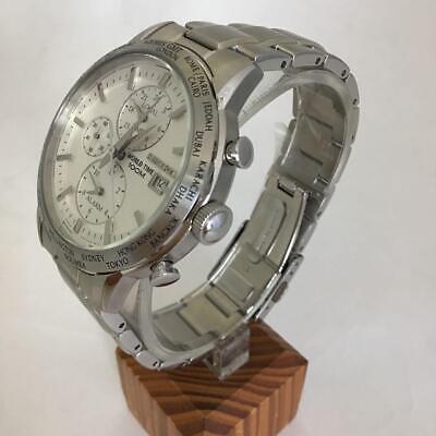 SEIKO World Time GMT SPL047P1 5T82-0AK0 Analog Quartz Silver