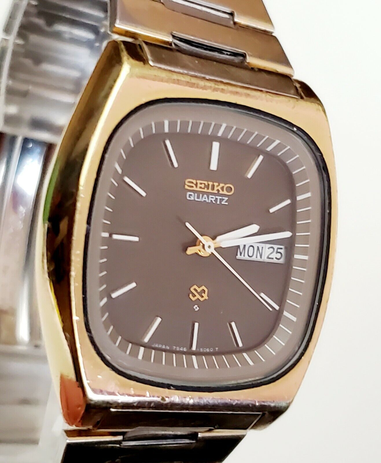 RARE,UNIQUE Men's Vintage 1979 Watch SEIKO 7546-5069. Brown Dial