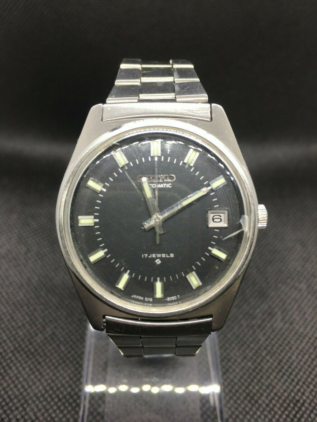 Seiko Automatik 17 Jewels Date Vintage Herren Armbanduhr 6118-8040