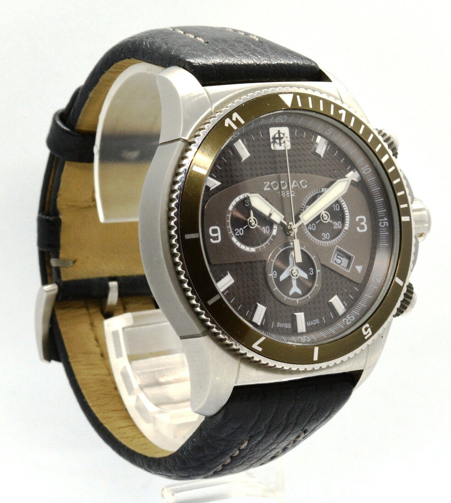 Zodiac 47mm Men's Air Dragon Chronograph Stainless Steel Brown