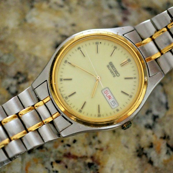 Vintage Seiko 7n43 9048 Mens Glo Watch W Day Date New Battery Runs Great Watchcharts 2488