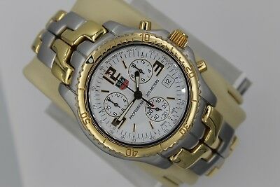 Tag Heuer Watch Mens CT1151 Link 18K Gold Mint White 2 Tone