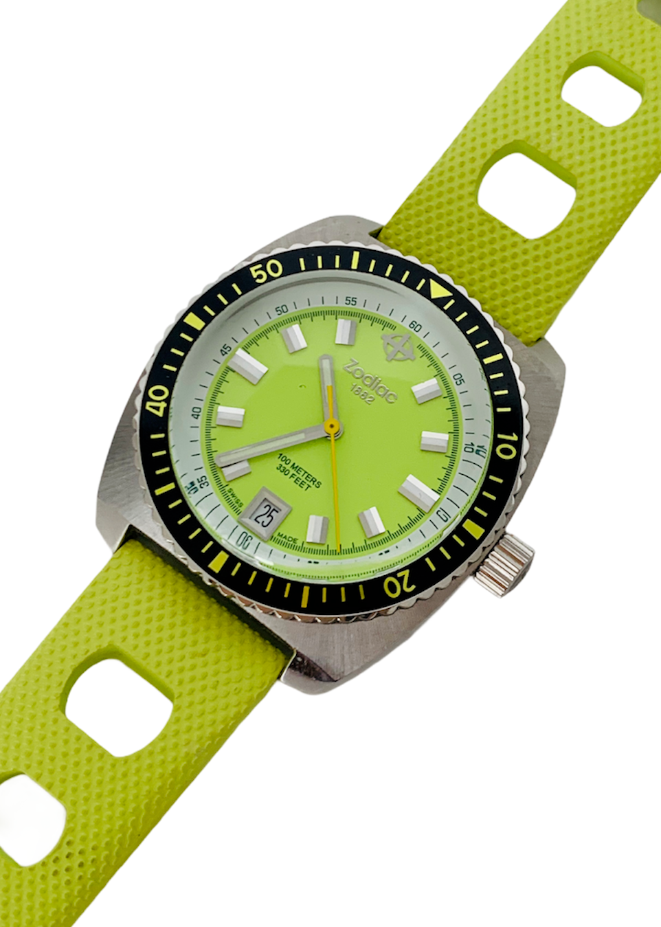 Zodiac Sea Dragon Lime Green 38mm Z02219 Womans Swiss Made