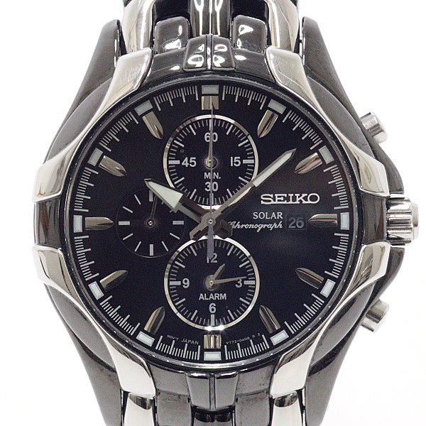 SEIKO Seiko men's watch Excelsior Solar SSC139 chronograph black (black ...